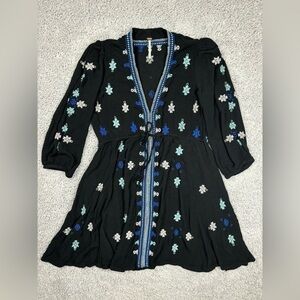Free People Dress Swing Stargazer Embroidered Party Concert Rodeo Night Out Fest